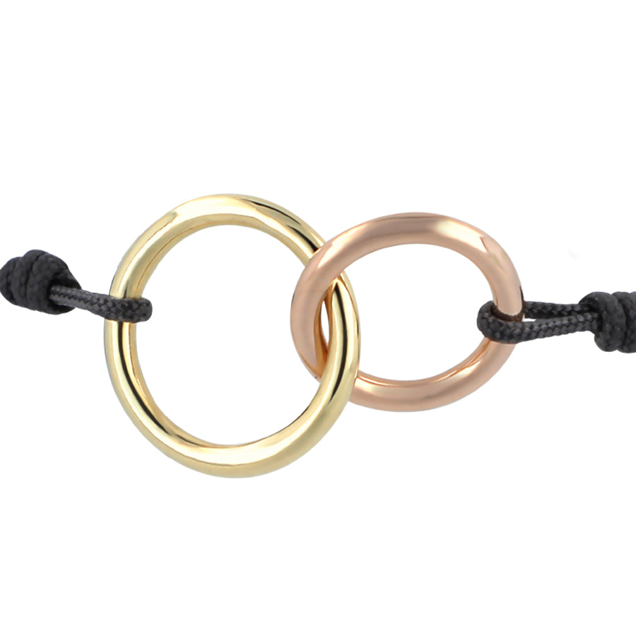 Pulsera macramé aros de oro Eyhses, vista zoom