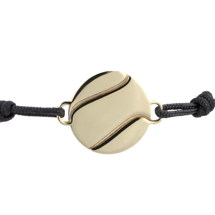 Pulsera macramé oro con pelota de tenis Eyhses, zoom